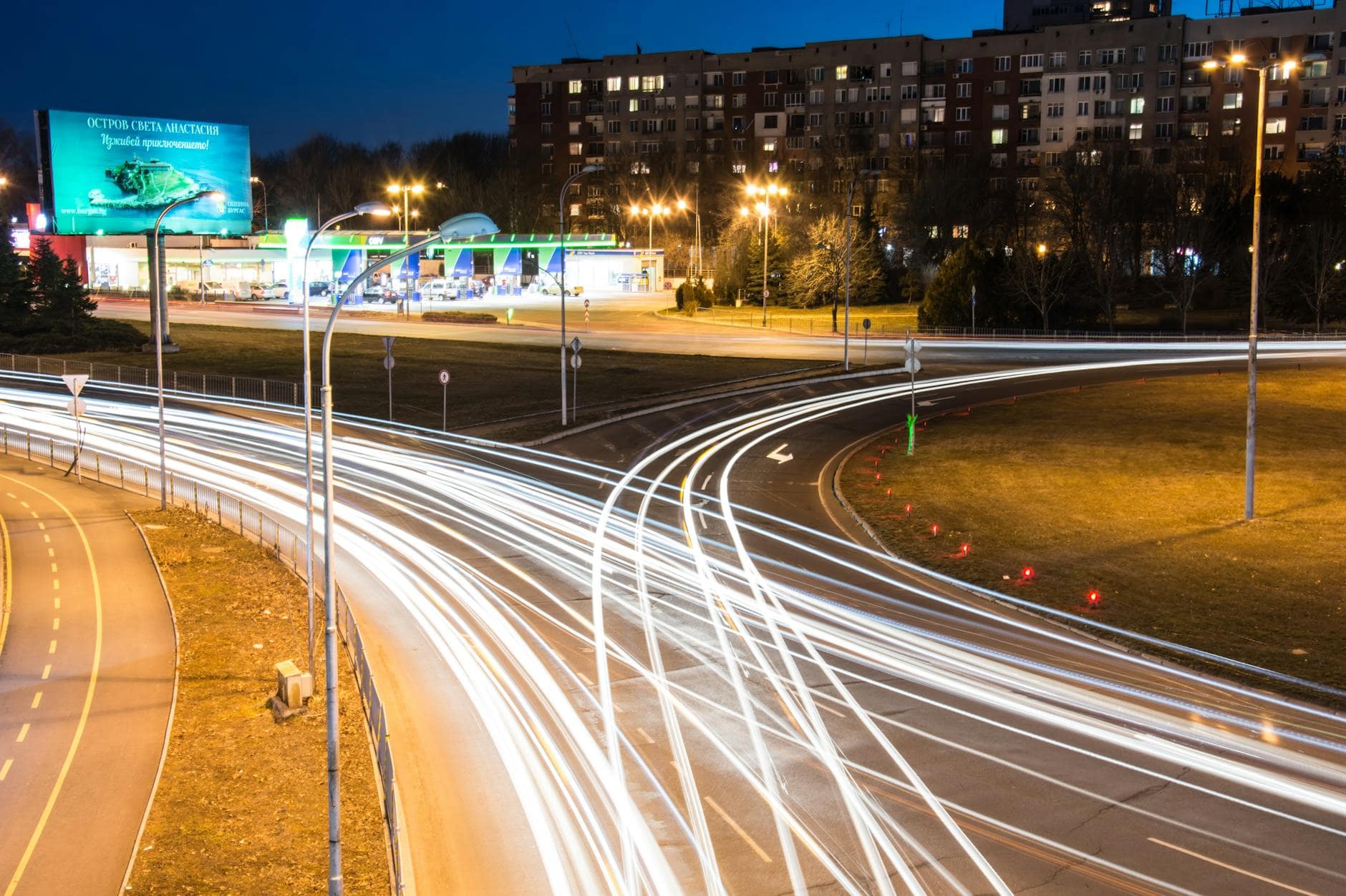 time lapse of lights